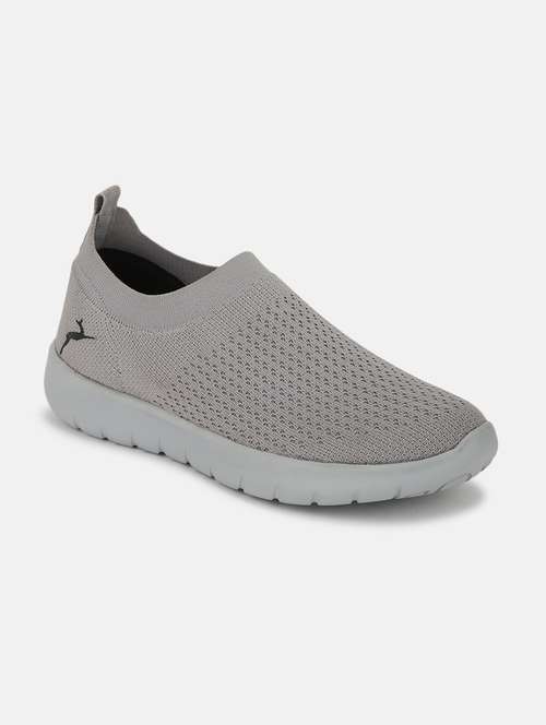 grey fabric slip on casual shoes