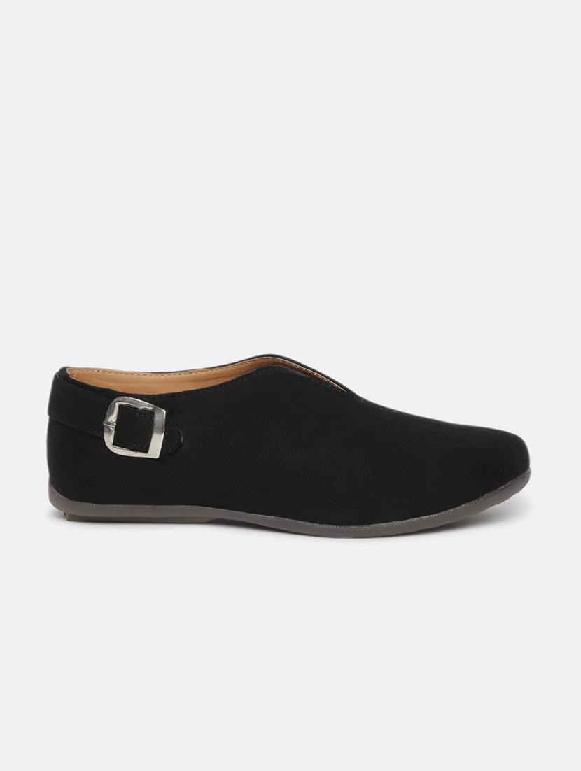 black faux leather slip on casual shoes - 19666330 -  Standard Image - 1