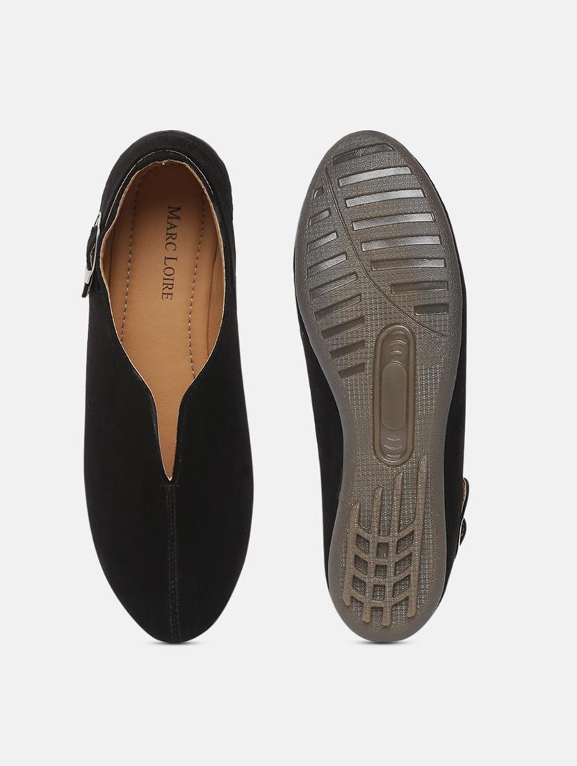 black faux leather slip on casual shoes - 19666330 - Standard Image - 4