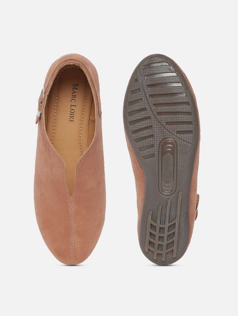 nude faux leather slip on casual shoes - 19666331 -  Standard Image - 4