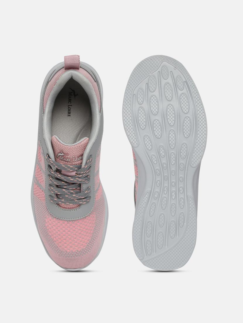 pink mesh laceup casual shoes - 19666337 - Standard Image - 4