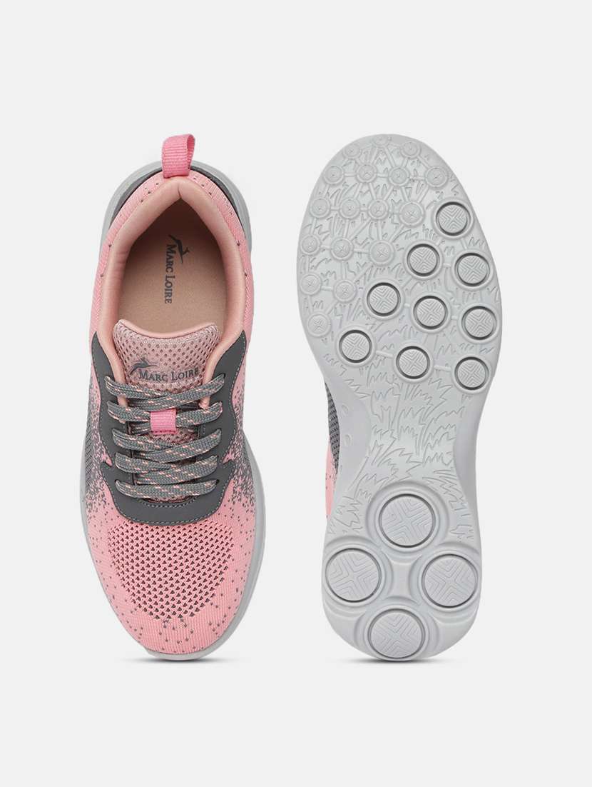 pink mesh laceup casual shoes - 19666339 -  Standard Image - 4