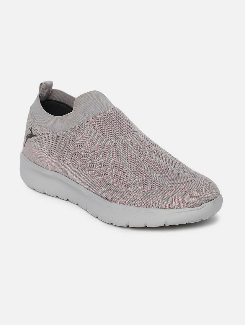grey fabric slip on casual shoes - 19666346 -  Zoom Image - 0