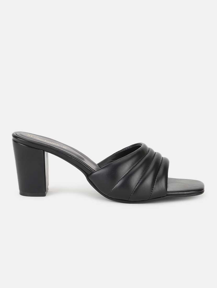 black tpu slip on sandals - 19666363 -  Standard Image - 1