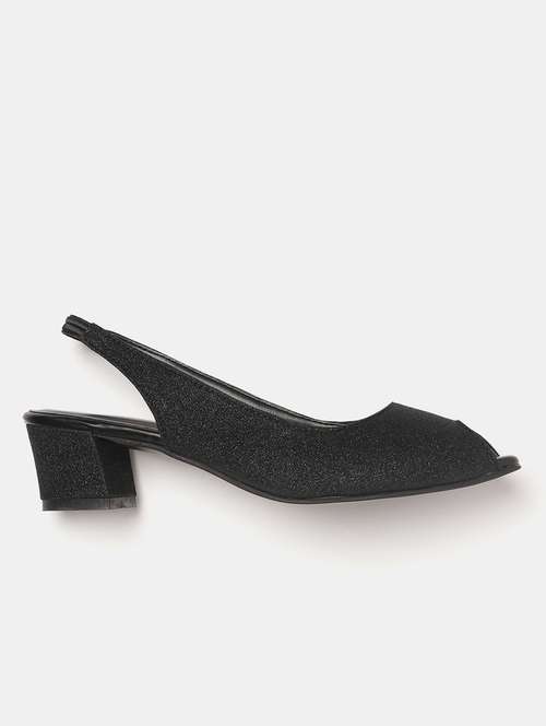 black synthetic back strap sandals - 19666365 -  Standard Image - 0