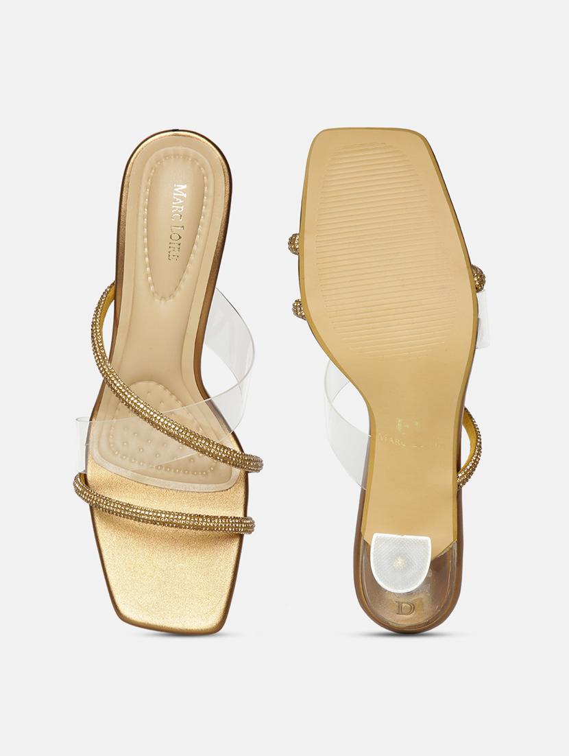 copper pu slip on sandals - 19666372 - Standard Image - 4