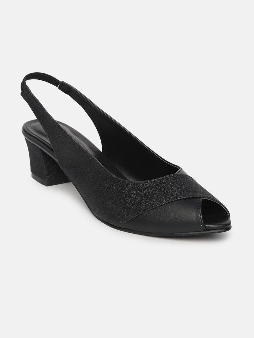 black synthetic back strap sandals - 19666389 - Zoom Image - 0