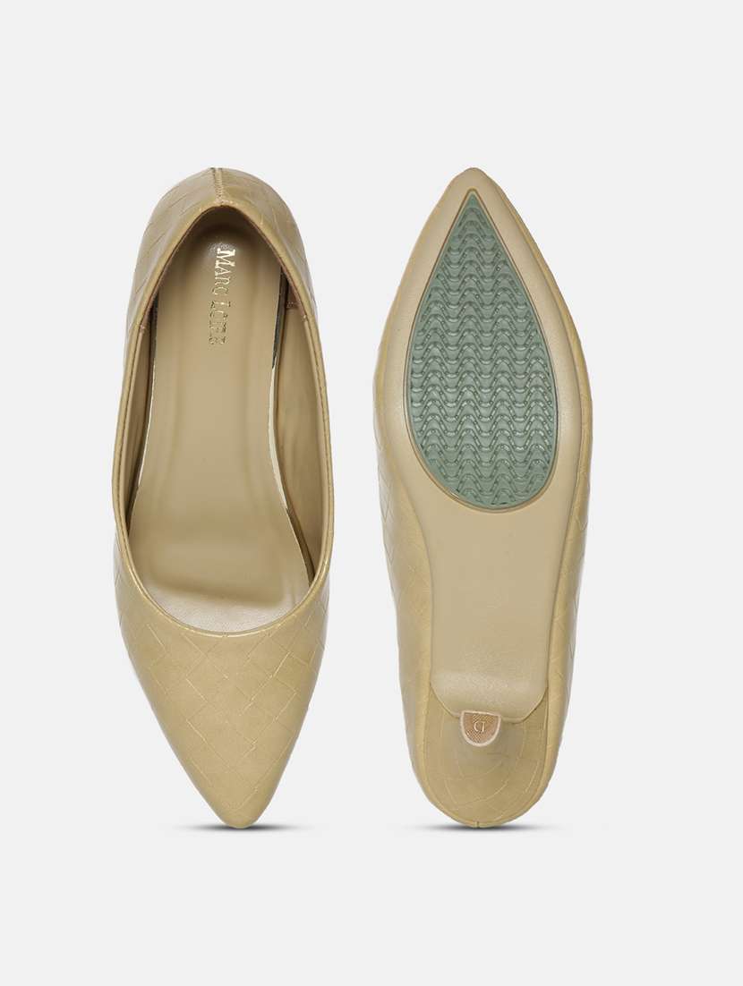 beige pu slip on pumps - 19666396 -  Standard Image - 4