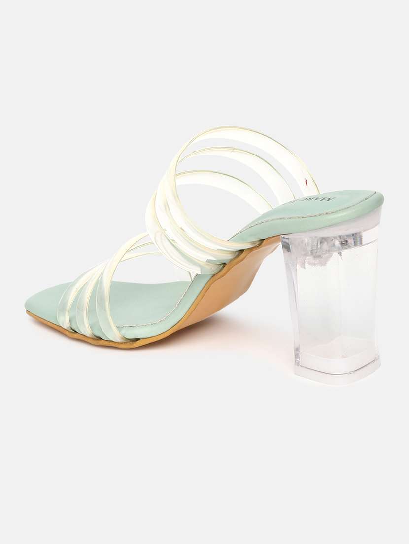 green slip on sandal - 19666397 -  Standard Image - 1