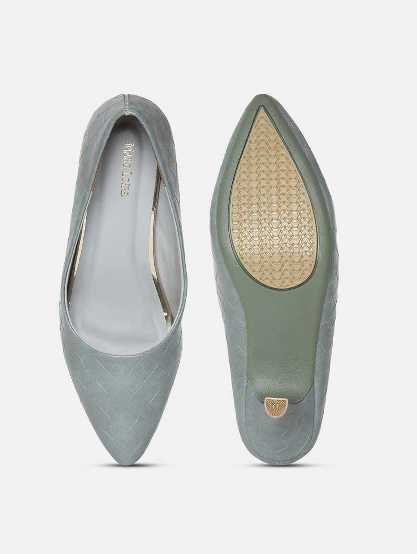 grey pu slip on pumps - 19666398 -  Standard Image - 4