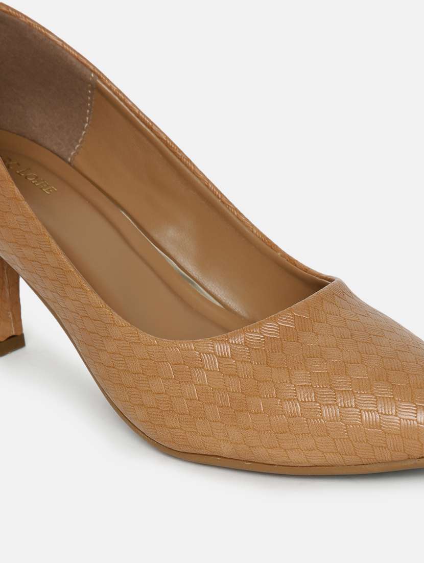 beige pu slip on pumps - 19666408 - Standard Image - 4