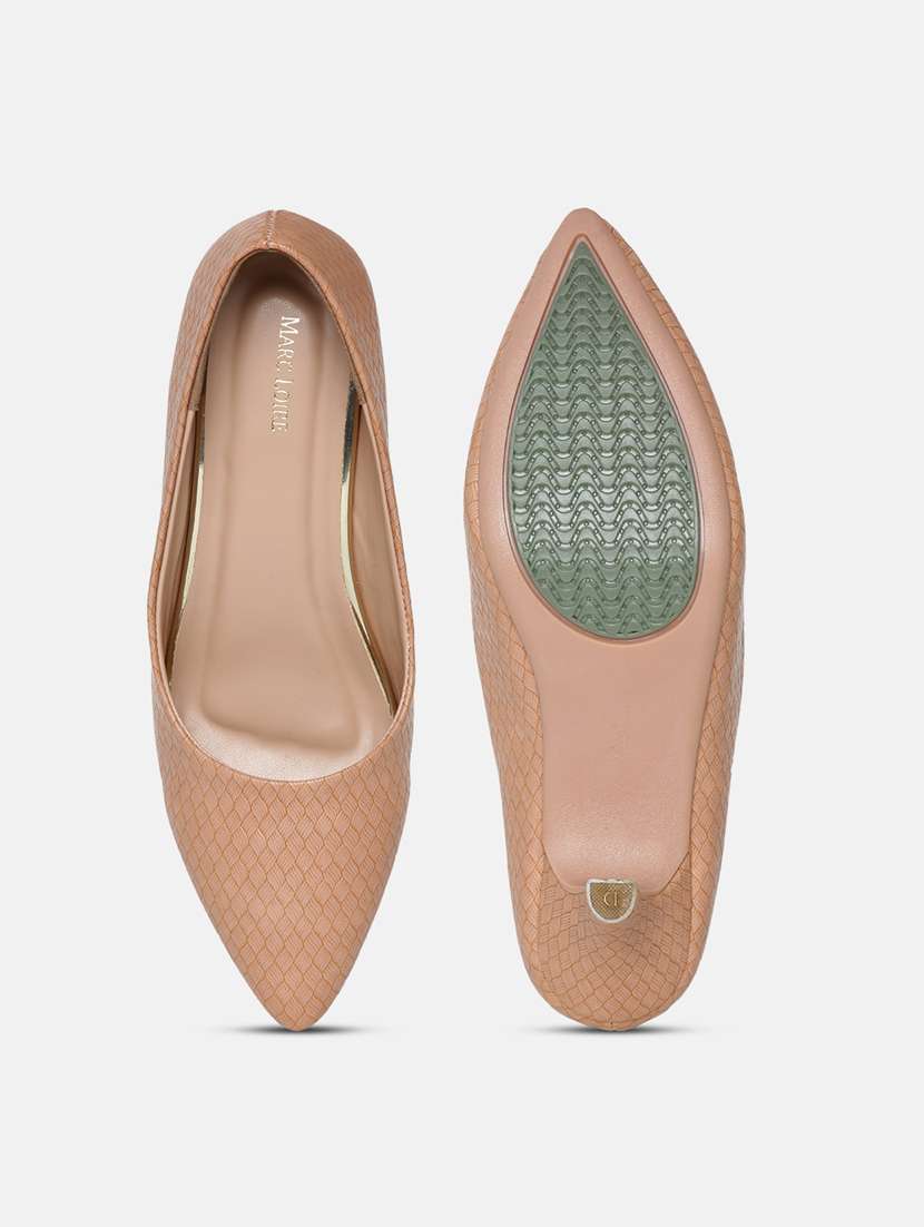 nude pu slip on pumps - 19666410 - Standard Image - 4