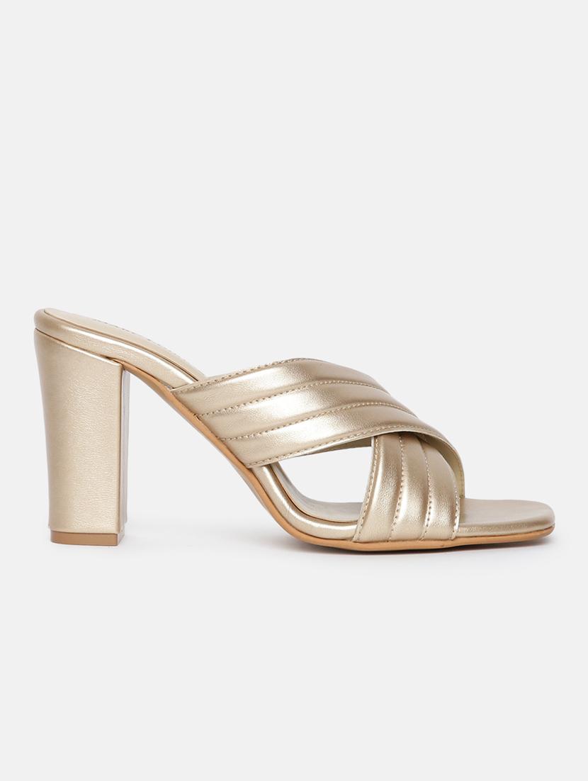 golden slip on sandal - 19666412 - Standard Image - 1
