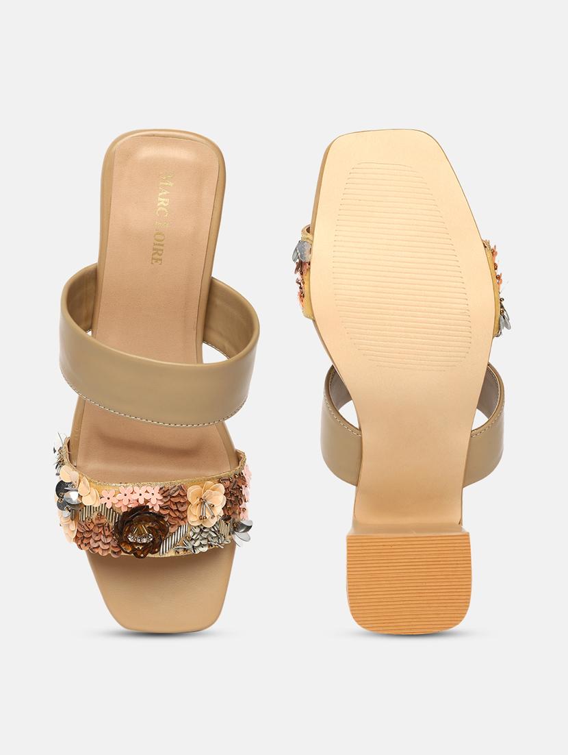 beige slip on sandal - 19666424 - Standard Image - 4