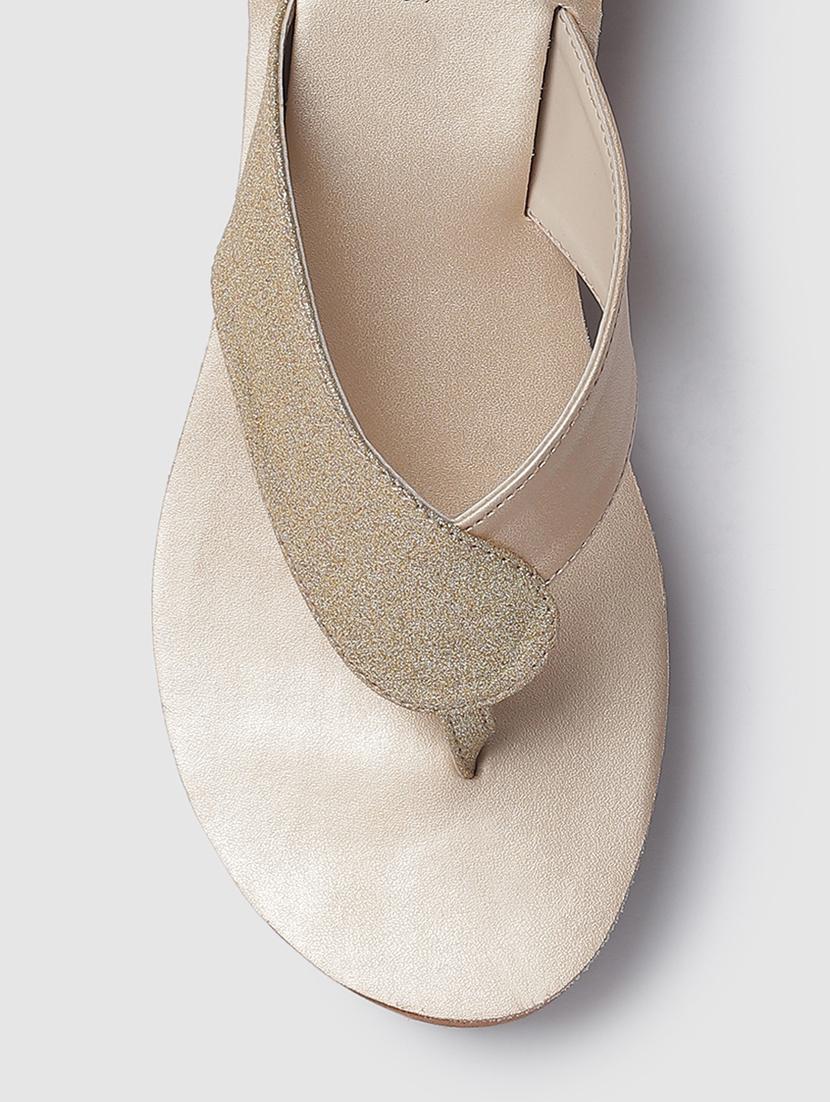 gold t-strap wedge - 19666441 - Standard Image - 4