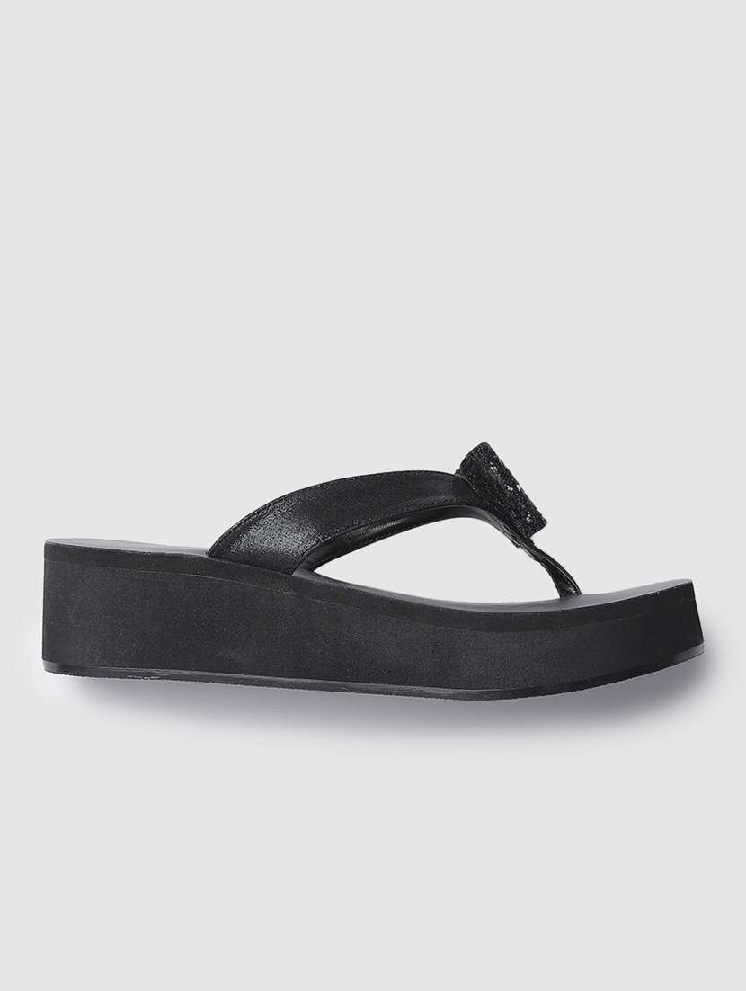 black t-strap wedge - 19666445 -  Standard Image - 1