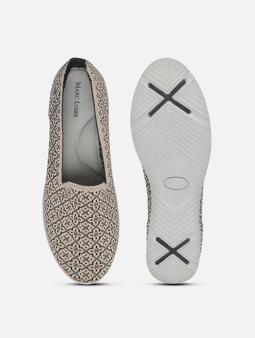 beige fabric slip on casual shoes - 19666471 -  Standard Image - 4