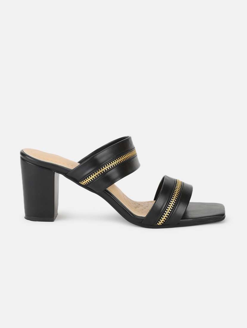 black tpu slip on sandals - 19666502 -  Standard Image - 1