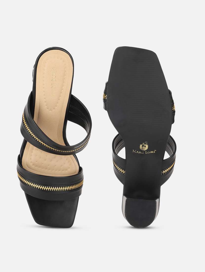 black tpu slip on sandals - 19666502 -  Standard Image - 4