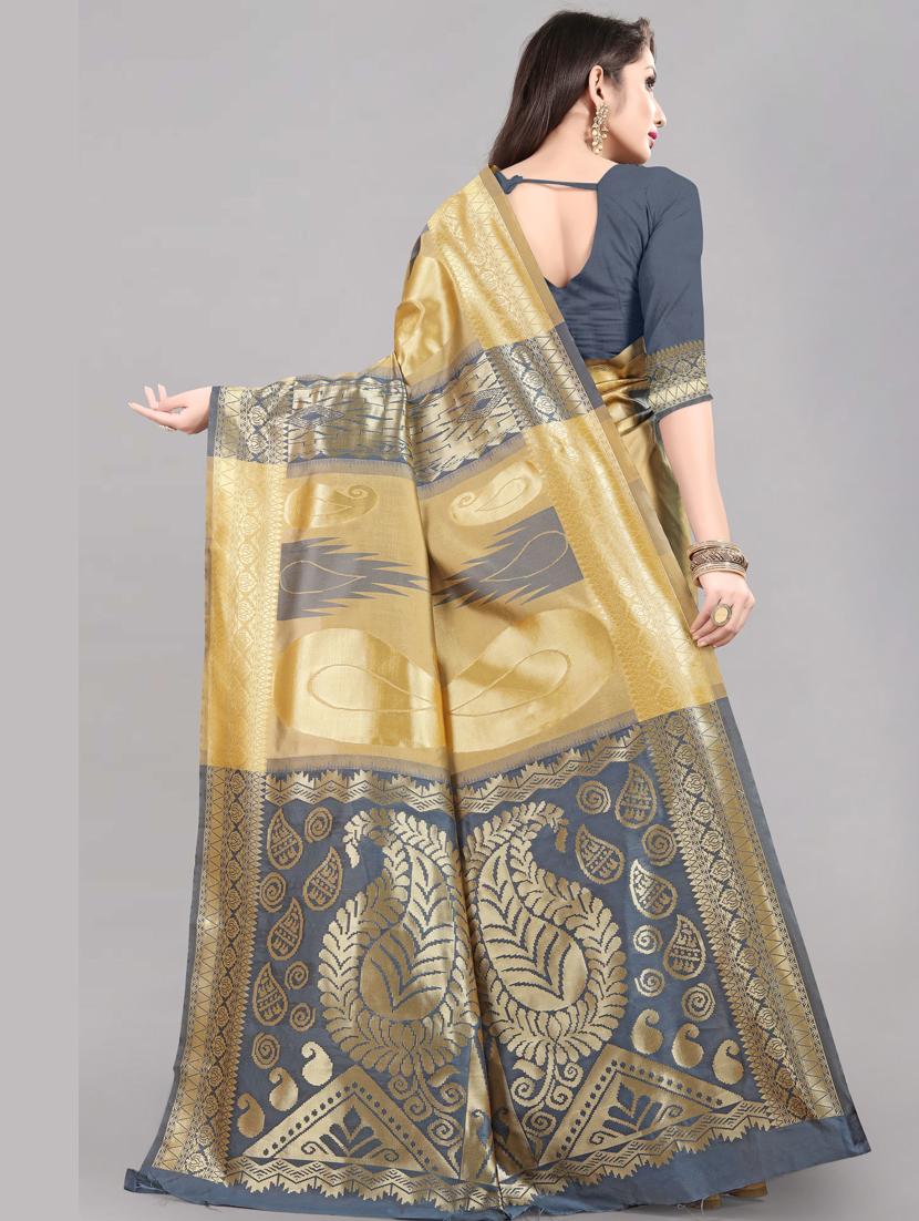 self designed woven saree with blouse - 19666550 -  Standard Image - 1