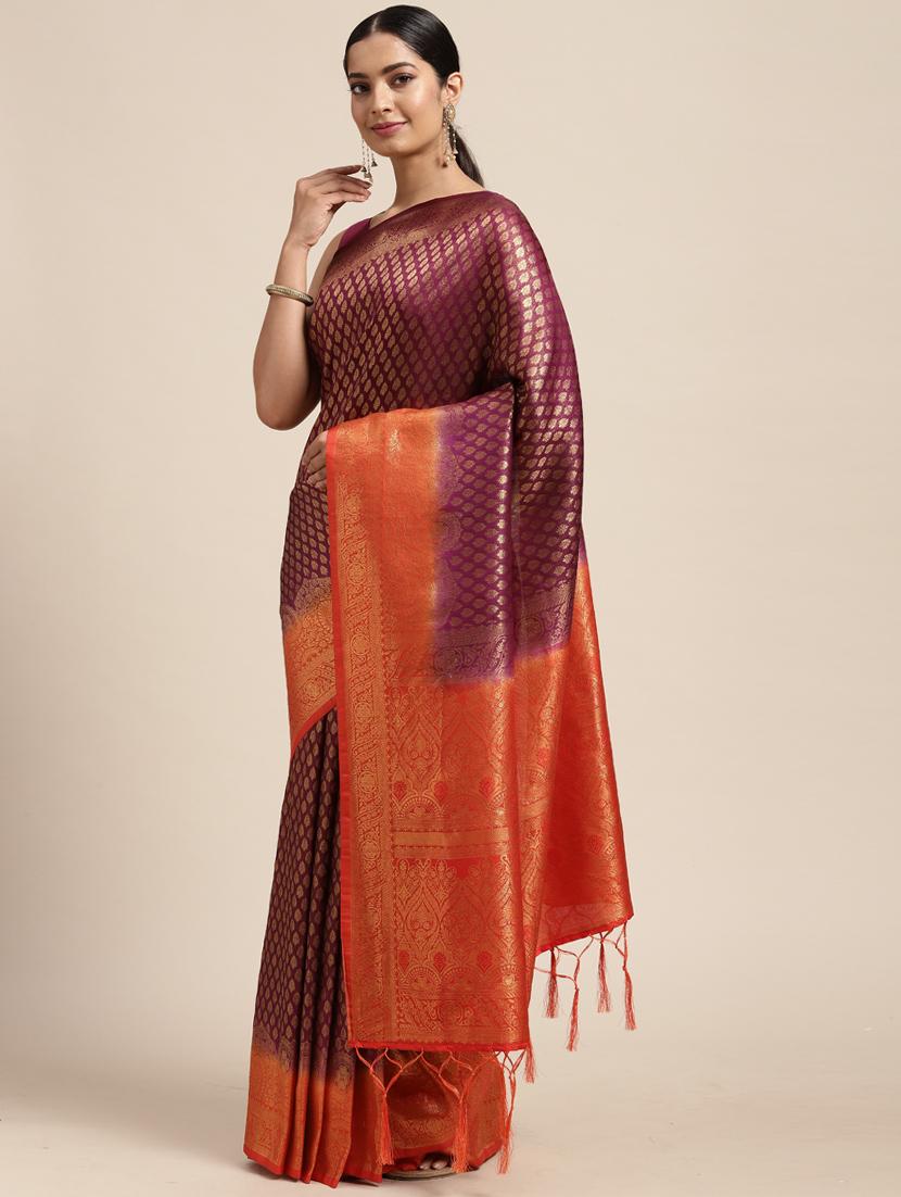 self designed woven saree with blouse - 19666557 - Standard Image - 1