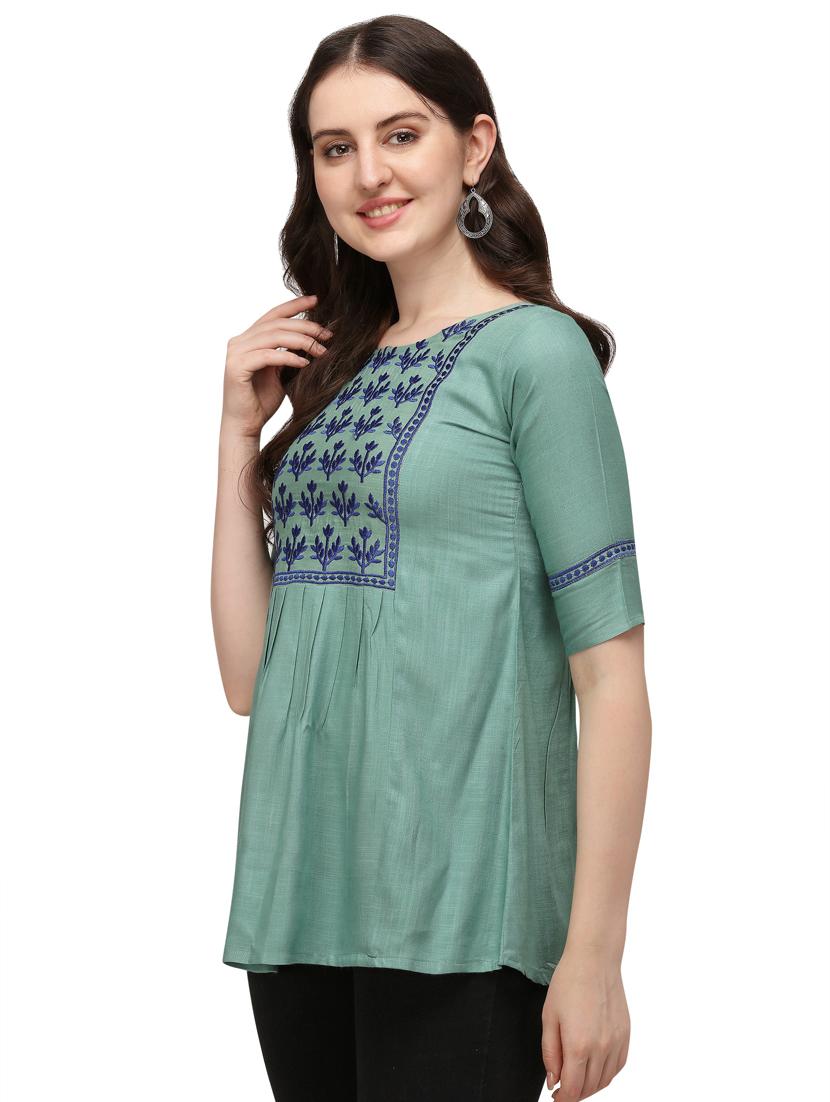women's peplum round neck top - 19666628 - Standard Image - 1