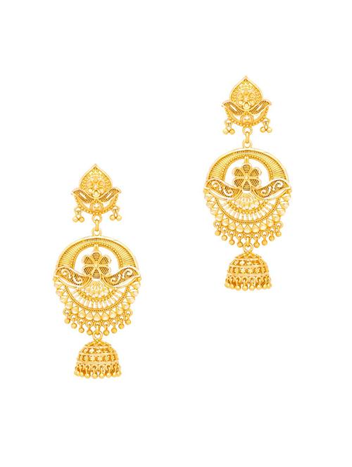 gold brass chandballi earring - 19666848 -  Standard Image - 0