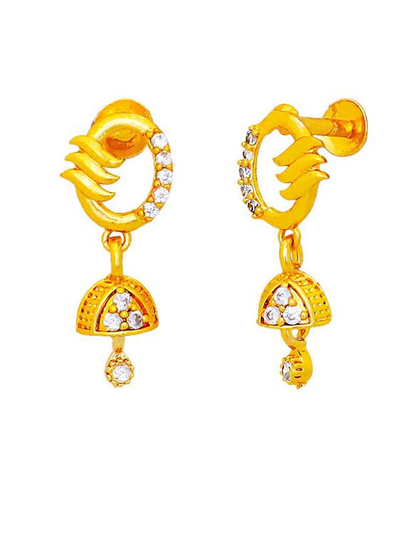gold brass studs earring - 19666858 - Standard Image - 1