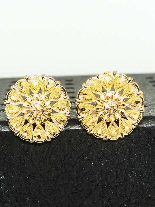 gold brass studs earring