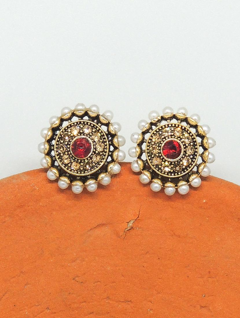 gold brass studs earring - 19666940 - Zoom Image - 0