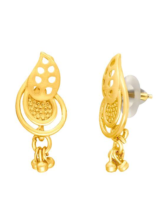 gold brass studs earring - 19666964 - Standard Image - 1