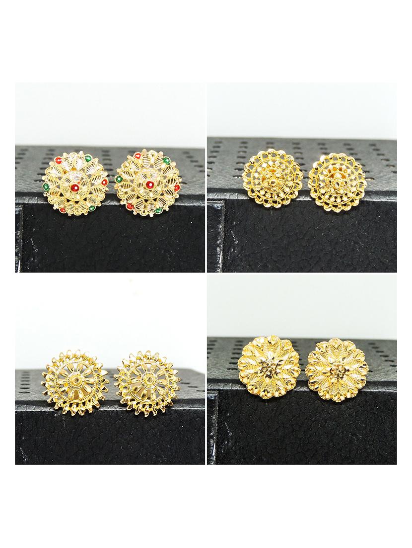 gold brass studs earring - 19666990 - Zoom Image - 0