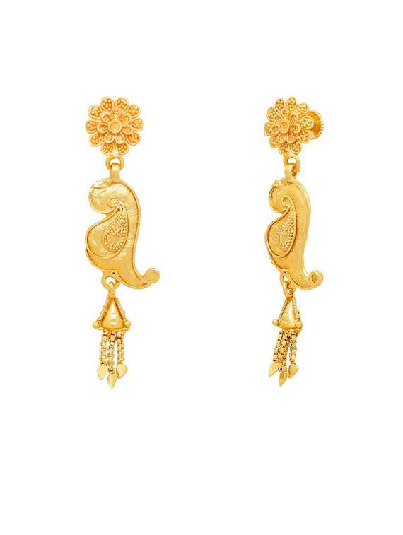 gold brass drop earring - 19667044 - Standard Image - 1