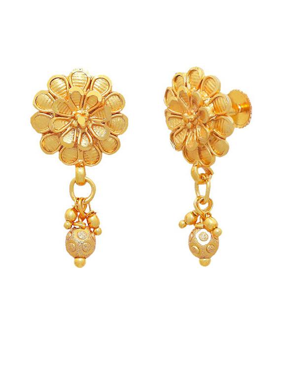 gold brass studs earring - 19667056 -  Standard Image - 1