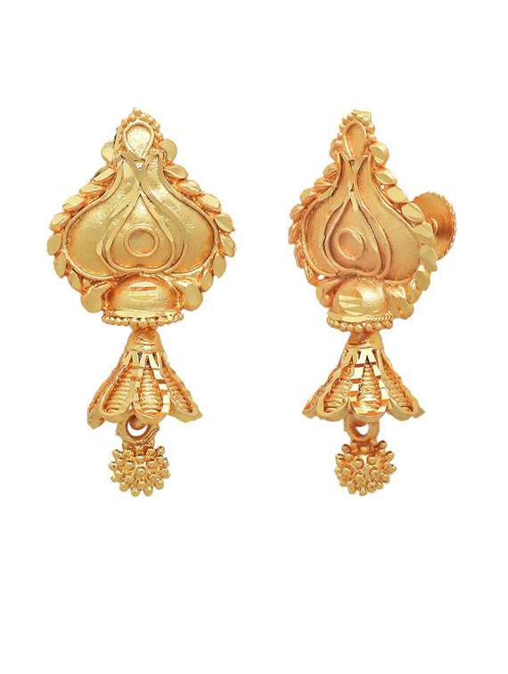 gold brass studs earring - 19667077 - Standard Image - 1