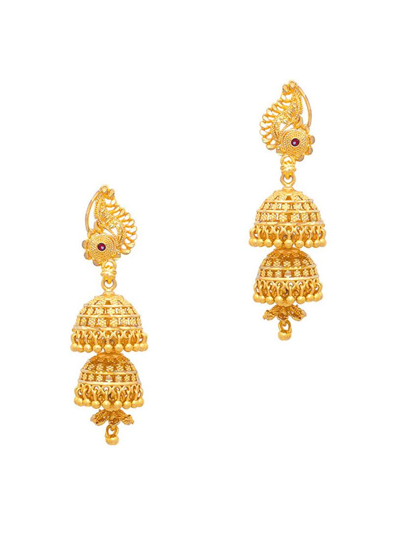 gold brass studs earring - 19667079 - Zoom Image - 0
