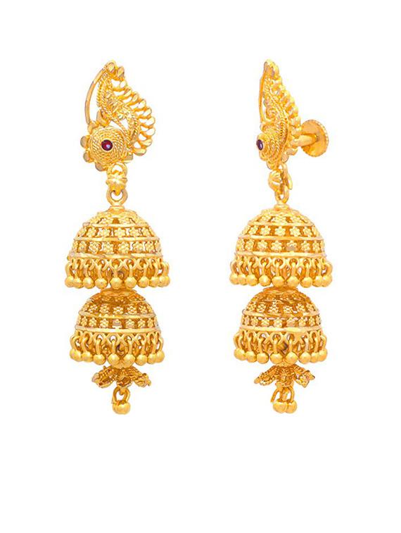 gold brass studs earring - 19667079 -  Standard Image - 1