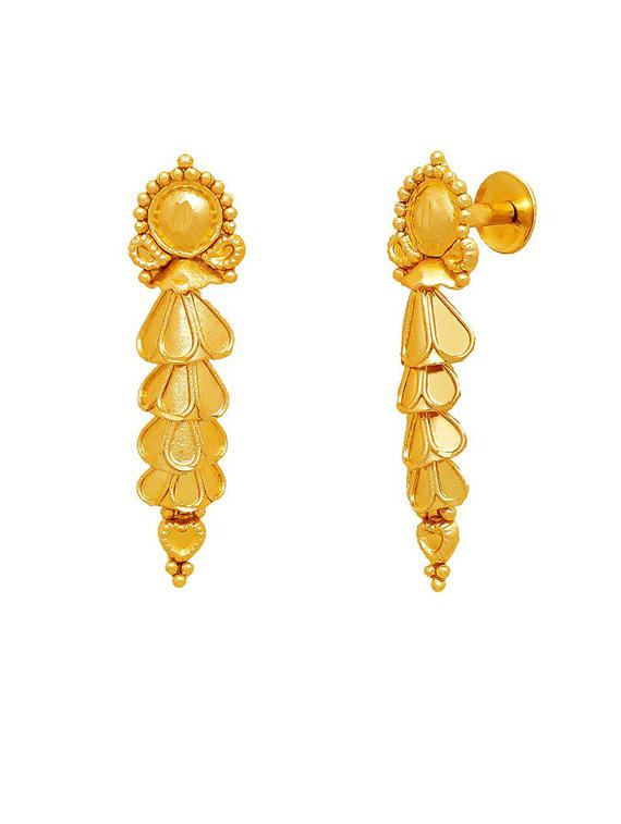 gold brass studs earring - 19667081 - Standard Image - 1