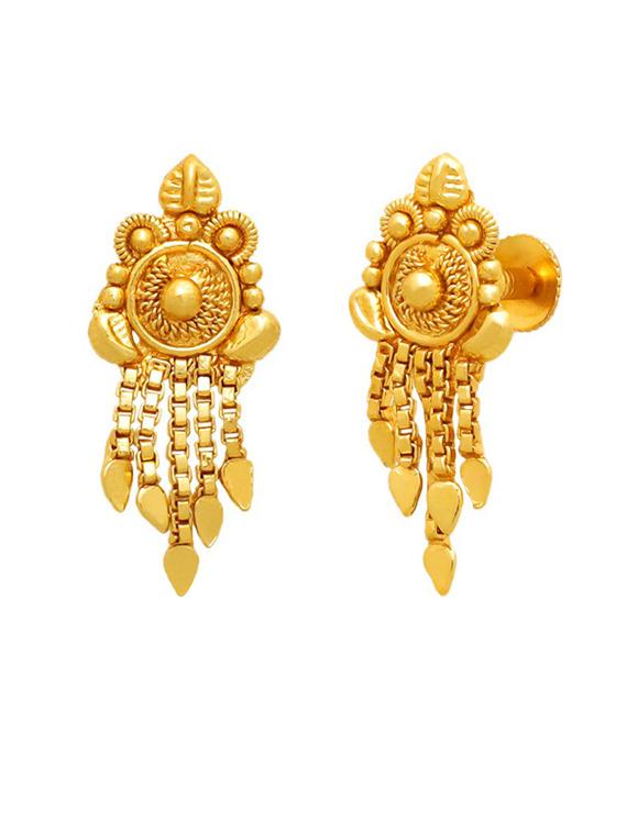 gold brass studs earring - 19667088 - Standard Image - 1