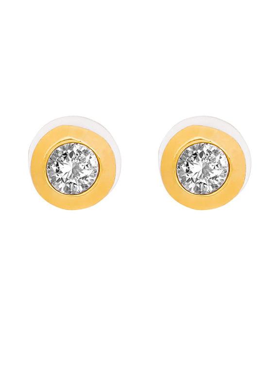 white brass studs earring - 19667199 - Standard Image - 1