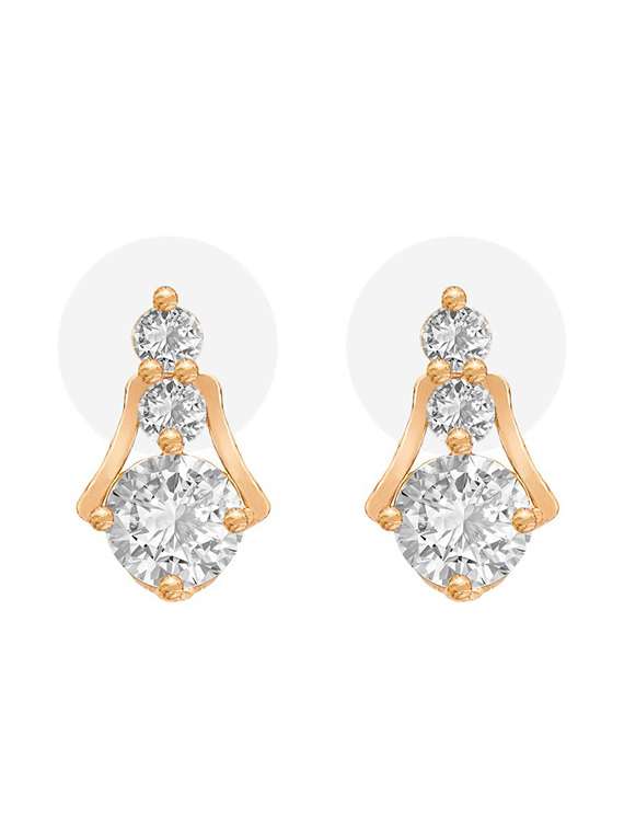 white brass studs earring - 19667201 - Standard Image - 1