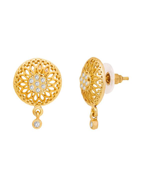white brass studs earring - 19667202 - Standard Image - 1