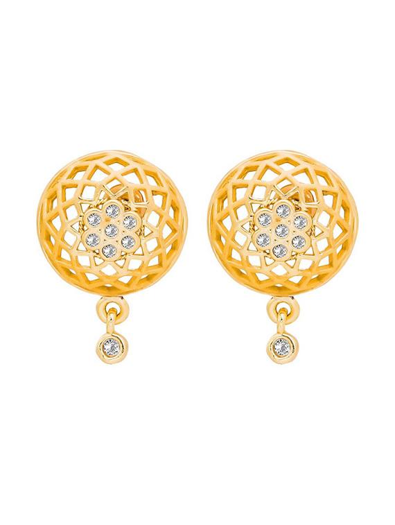 white brass studs earring - 19667205 - Standard Image - 1