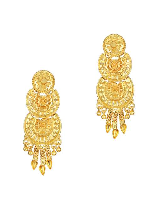 gold brass chandballi earring - 19667286 - Standard Image - 0