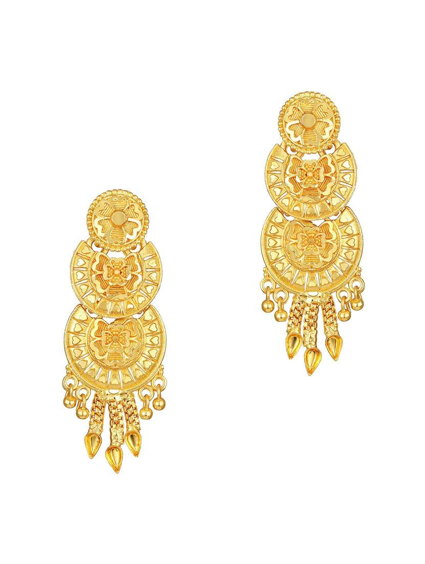 gold brass chandballi earring - 19667286 - Zoom Image - 0