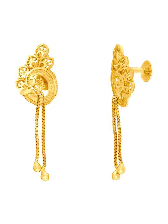 gold brass studs earring - 19667289 - Standard Image - 1