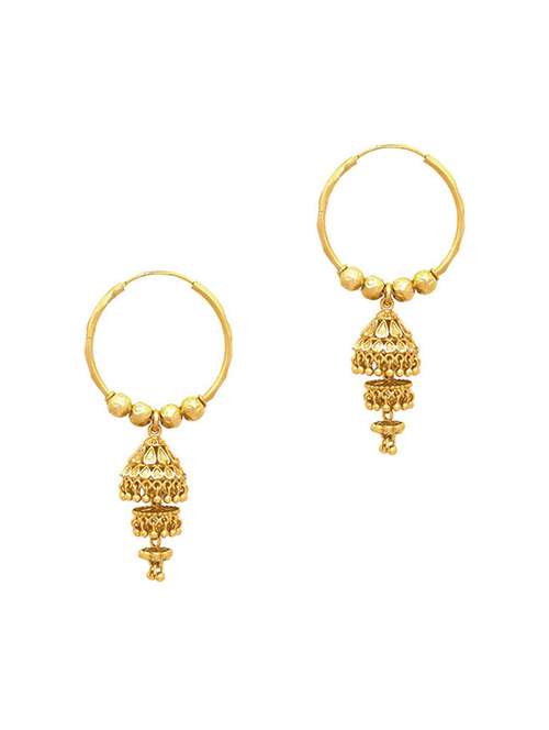 gold brass chandballi earring - 19667291 -  Standard Image - 0