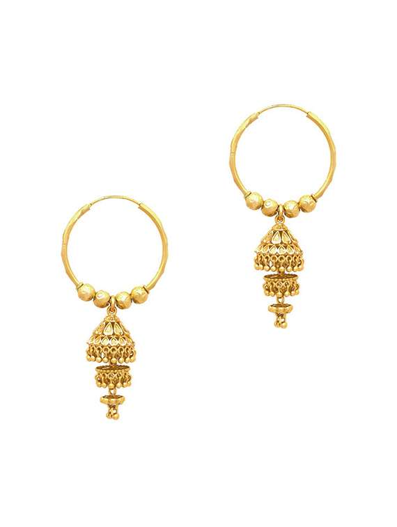 gold brass chandballi earring - 19667291 -  Zoom Image - 0