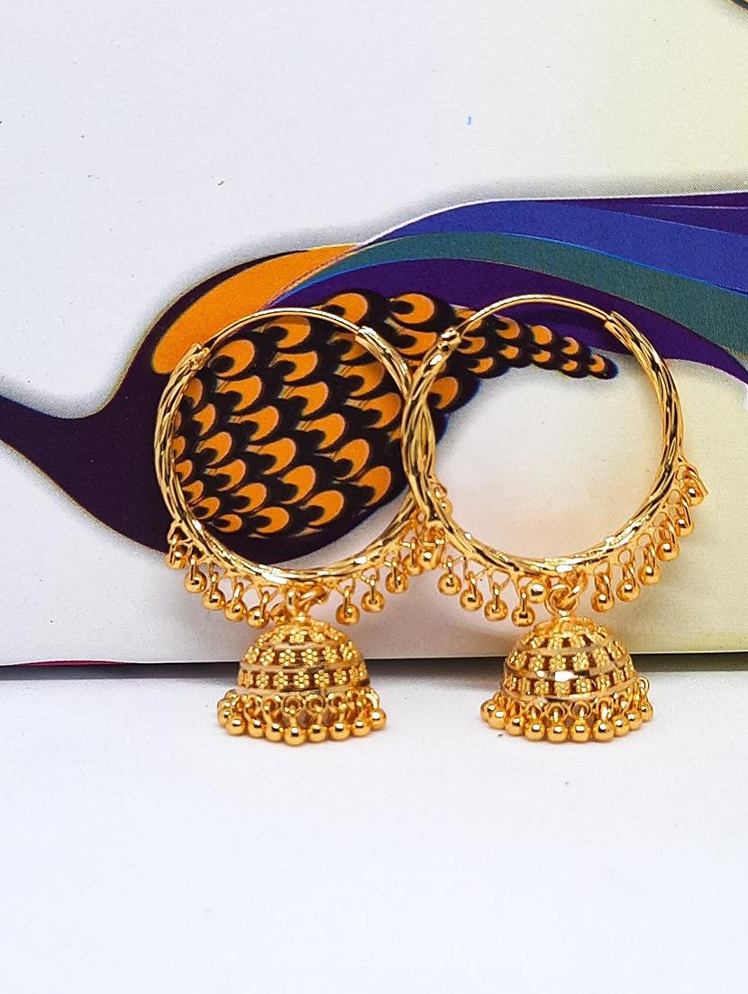 gold brass chandballi earring - 19667301 - Zoom Image - 0