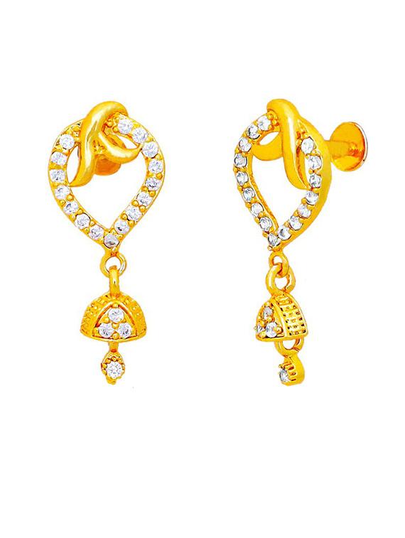 gold brass studs earring - 19667327 - Standard Image - 1